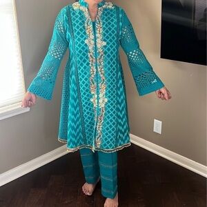 Teal Salwar Kameez